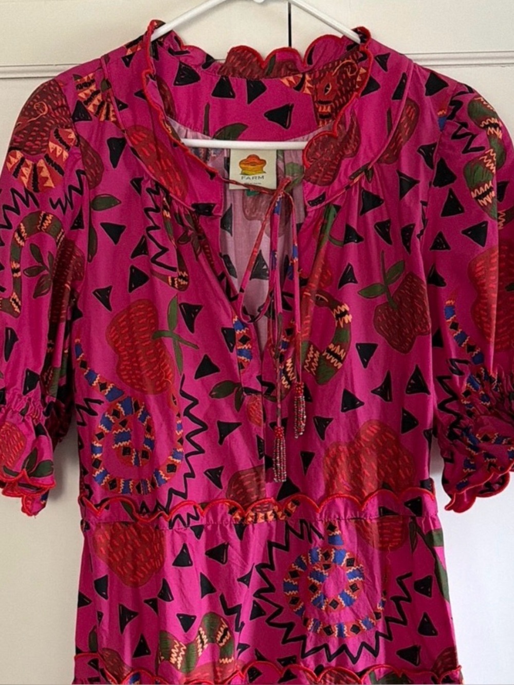 FARM Rio Pink & Red Patterned Midi Dress - Picture 5 of 8